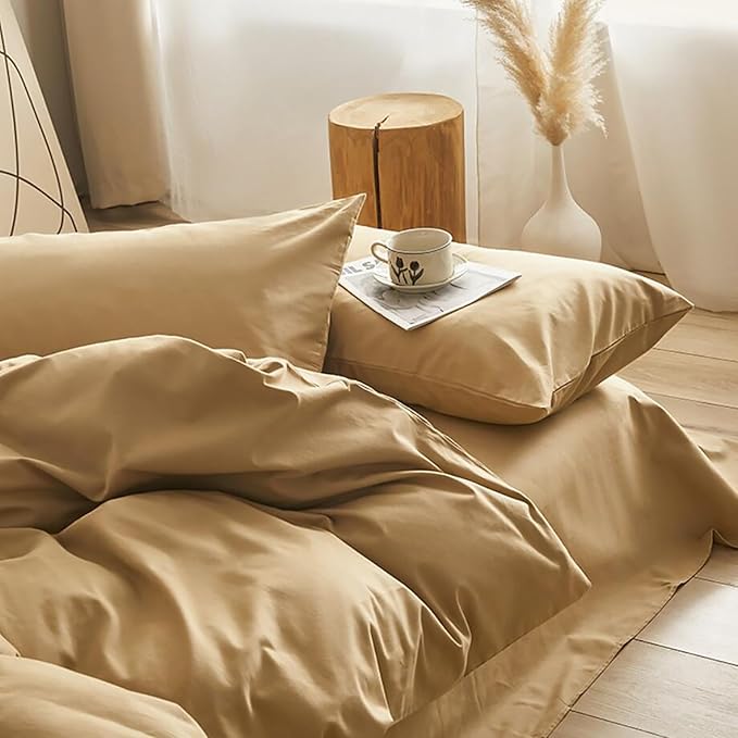 Luxlovery Beige Comforter Set Queen Champange Khaki Bedding Comforter Set Taupe Quilts Blanket Soft Durable Quilts 3 Piece Champagne Khaki Color Comforter Bedding Set