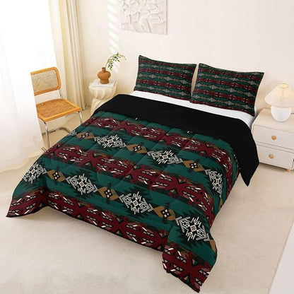 Erosebridal Western Boho Queen Comforter Set, Aztec Quilt, Ethnic Tribal Arrow Bedding Set, Southwestern Decor