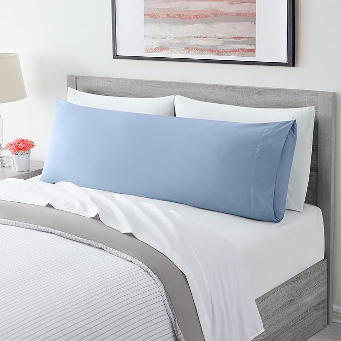 Mellanni Pillow Case - 1 PC Iconic Collection Pillowcases - Hotel Luxury, Extra Soft, Cooling Pillow Cover - Envelope Closure - Wrinkle, Fade, Stain Resistant (Body 20" x 54", Blue Hydrangea)