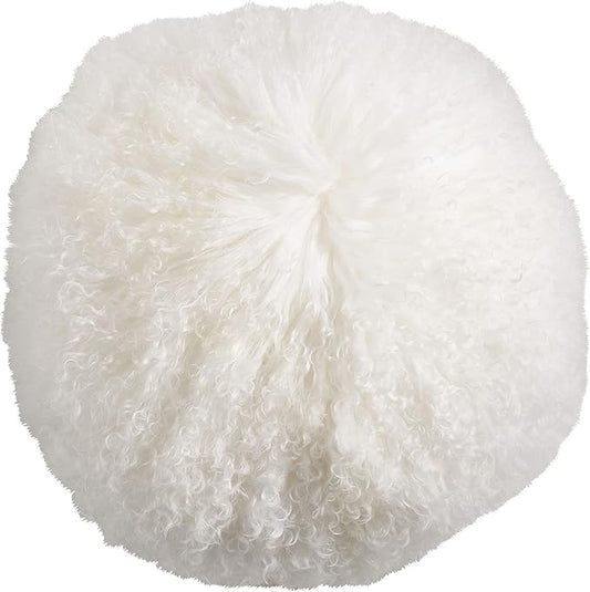 SARO LIFESTYLE Mongolian Lamb Fur Poly Filled Throw Pillow