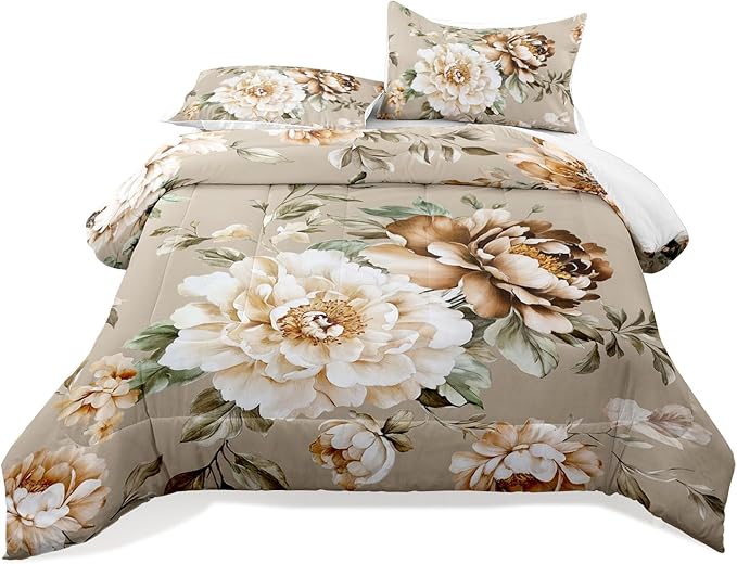 Raphus cucullatus Floral Bedding Queen Comforter Sets,Flower Comforter Set Queen,Flower Bed Comforter Queen Set,Botanical Bedding Pretty Comforter Set Queen