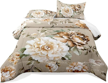 Raphus cucullatus Floral Bedding Comforter Sets, Flower Comforter Set, Botanical Bedding Pretty Comforter Set