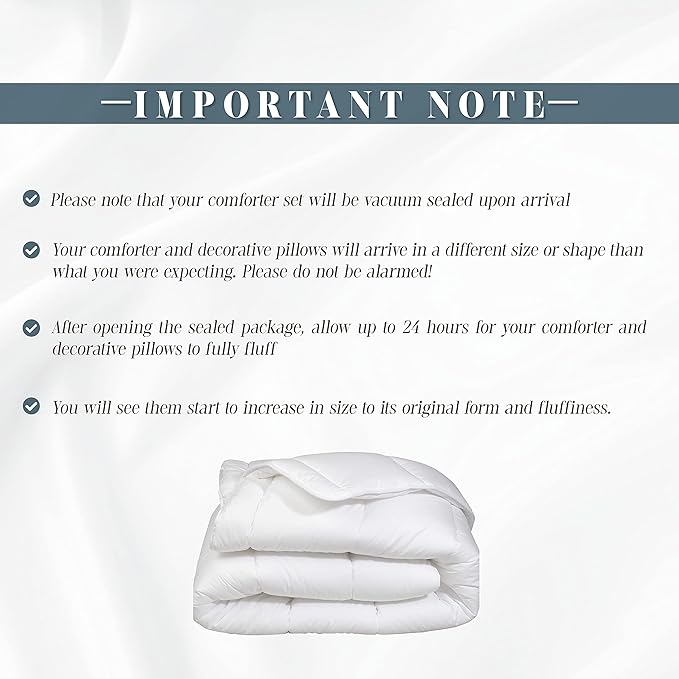Elegant Comfort 12-Piece Bed-in-a-Bag, Ella Pleated Ruched Pintuck Comforter Set, 6-Piece Sheet Set Featuring Smart Pockets, Matching Decorative Pillows, All Season Bedding, Full, White