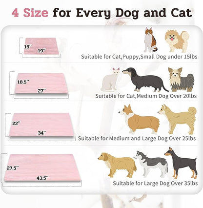 NWK Pack of 4 Fluffy Self Warming Cat Mat, Cat Blanket, Thermal Dog Mat, Washable, Non-Slip Bottom for Sofa & Crate & Kennel & Car Seat (Blush Pink, Small (19'' X 15'' X 0.7''))