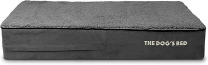 The Dog’s Bed Orthopedic Memory Foam Dog Bed Mattress, Plush Fabric, Grey Plush, L, 6-Inch