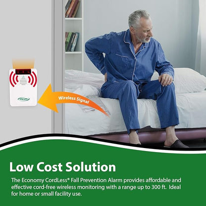 Smart Caregiver Wireless Bed Alarm System - Large Cordless Weight Sensing Bed Alarm Pad (20” x 30”) with Remote Alert Monitor, Free Individual Cleaning Wipes and Liberty 7 Day Pill Box
