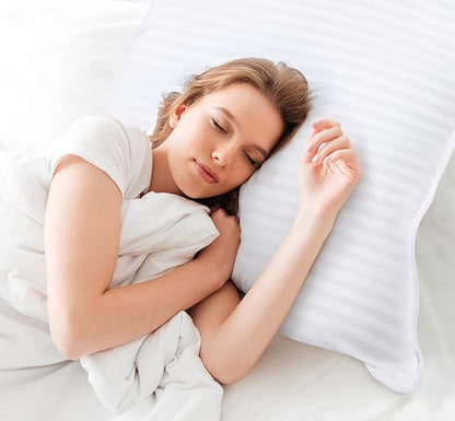 Utopia Bedding Bed Pillows for Sleeping European Size (White), Set of 2, Down Alternative Pillow for Sleeping, Cooling Hotel Quality Pillow Set for Back, Stomach or Side Sleepers