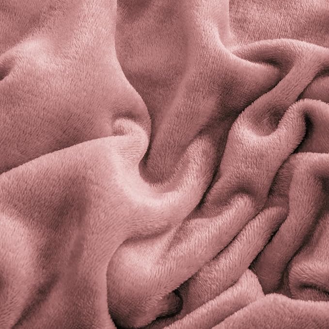 BEDELITE Flannel Sheets Full Size Dusty Pink - Super Soft Fleece Sheets Set Fluffy Extra Plush, 4 Piece(Include Fitted Sheet, Flat Sheet, 2 Pillowcases)