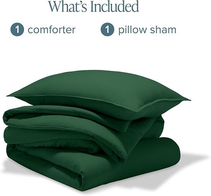 Bare Home Comforter Set - Twin/Twin Extra Long - Ultra-Soft - Goose Down Alternative - Premium 1800 Series - All Season Warmth Comforter (Twin/Twin XL, Forest Green)