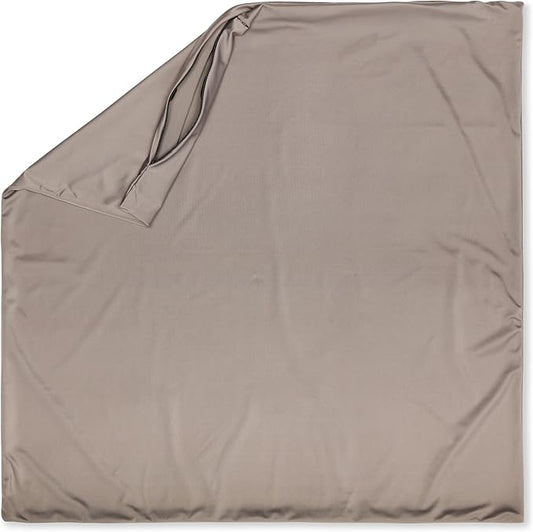 PILLOWY 18"x18" Throw Pillowcases (Cover Only) - 85/15 Nylon, Spandex - Luxurious, Silky, Stretchy & Soft - 1Pcs Solid Color - A Perfect Choice for Couch Chairs Sofa Bed Adult/Kids Bedroom, Stone Grey