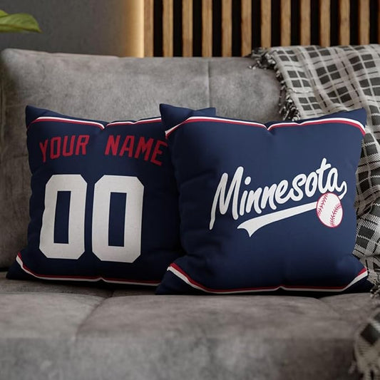 ANTKING Minnesota Throw Pillow 2 Packs Custom Name and Number for Men Women Boy Personalized Gifts