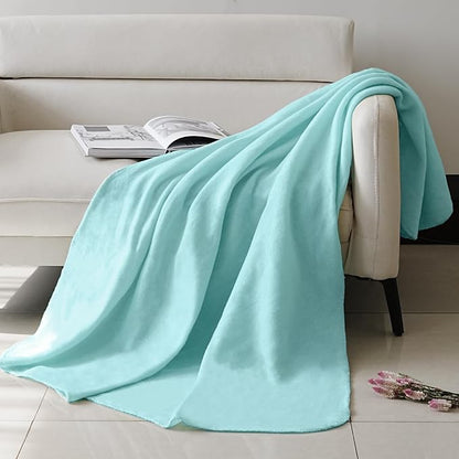 ZYFZCYBL Fleece Throw Blankets for Couch Bulk Lightweight Warm Soft Cozy Blanket 6 Pack Bulk Fleece Blanket Solid for Bed Couch Office Gifts Outdoor 50 x 60 inch Teal