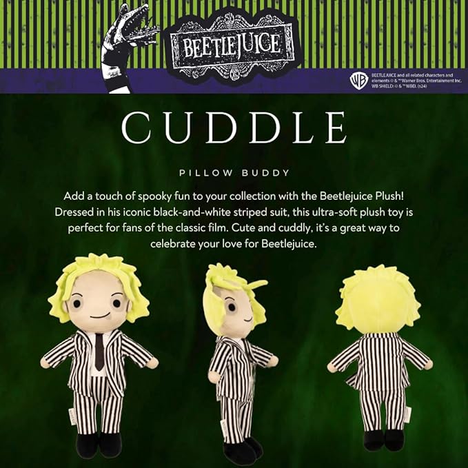 Collectibles Beetlejuice Halloween Bedding Super Soft Cozy Decorative Pillow, (Officially Licensed Product) By Franco