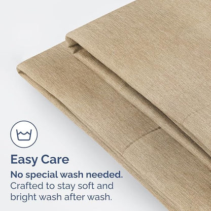 Queen Pillow Cases Set of 4 - Ultra Soft Hotel Quality Pillowcase Covers - Comfy, Cozy & Wrinkle Free - Shrinkage and Fade Resistant - Machine Washable Pillow Protectors - 4 Piece Set - Heathered Tan