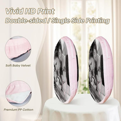 Custom Photo Pillow for Couple on Valentine's Day, Customized Gifts for Girlfriend, Personalized Romantic for Him Her, Picture Presents for Birthday (Pillow Insert Included)
