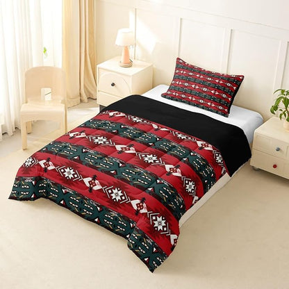 Erosebridal Southwestern Comforter Set Twin Bohemian Geometric Quilt,Ethnic Tribal Arrow Bedding Set Western Duvet Insert,Country Decor Western Room Decor for Bedroom Western Bedroom Decor Red