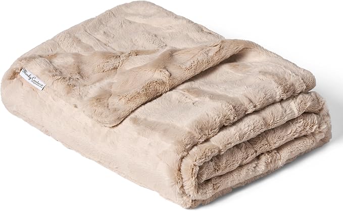 Minky Couture Sorbet Blanket - Ultra-Soft Throw for Silky Smooth Comfort - Premium Decorative Throw - Midweight, Breathable Fabric - Machine Washable Grande, Almond Croissant