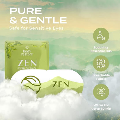 Body Restore Heated Eye Mask for Dry Eyes 5 Pack – Self Heating Warm Compress, Valentines Day Gifts for Her and Him, Birthday Gifts for Women and Men, Stye Eye Treatment, Relaxation – Green Tea