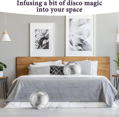 2 Pcs Disco Ball Pillows Decorative Sequin Throw Pillows for Birthday Gifts Bedroom Living Room Home Decor Funky Sphere(8 Inch,Silver)