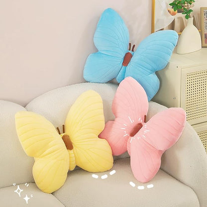 PEACH CAT Butterfly Pillow Decorative Butterfly Shaped Throw Pillows 15.7" x 15.7" Cute Plush Cushion Decor for Bedroom Living Room Sofa Couch Yellow