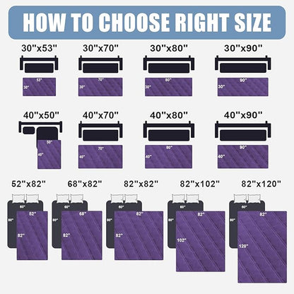 Smiry Waterproof Dog Bed Cover Pet Blanket, Soft Washable Dog Blanket for Furniture Bed Couch Sofa Reversible, Checkered (30"x53", Purple/Purple)