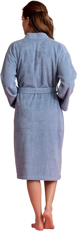 Soft Touch Linen Women's Robe Terry Cotton Cloth- Kimono Style- Thick, Breathable & Comfortable- Lightweight & Absorbent