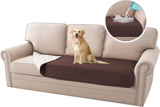 H.VERSAILTEX Couch Cover for Dogs Washable 100% Waterproof Sofa Cushion Cover Dog Bed Cover Non-Slip Pet Blanket for Sofa Cushion Protector, 35" x 82", Brown
