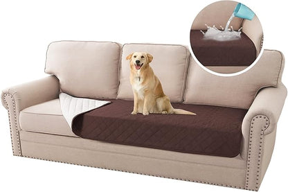 H.VERSAILTEX Couch Cover for Dogs Washable 100% Waterproof Sofa Cushion Cover Dog Bed Cover Non-Slip Pet Blanket for Sofa Cushion Protector, 35" x 74", Brown