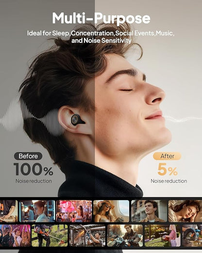 Ear Plugs for Sleeping, Soft Reusable Silicone EarPlugs for Sleep, Noise Cancelling 45dB Earbuds with 8 Eartips and Case, High-Fidelity Ear Plugs for Noise Reduction&Snoring, Concerts, Work, Airplane