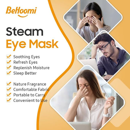 30Packs Steam Eye Mask, Heated Eye Mask Warm Compress for Eyes, Self Heating Disposable Steam Mask for Home Sleep, Spa, Travel Essentials & Relaxation Gifts, Stocking Stuffers (Sweet Orange)