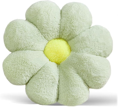 17.7In Green Flower Pillow Daisy Pillow Decorative Pillow Floor Pillow Cushion for Girls Adults Cute Home Decor Aesthetic for Living Room Bedroom Reading Corner