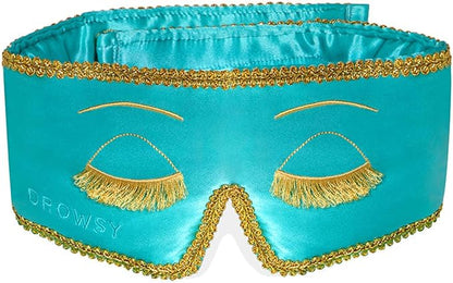 DROWSY Breakfast at Drowsy Silk Sleep Mask – 100% Pure Mulberry Silk, Total Blackout, Ultra-Soft & Skin Hydrating for Beauty Sleep, Fully Adjustable