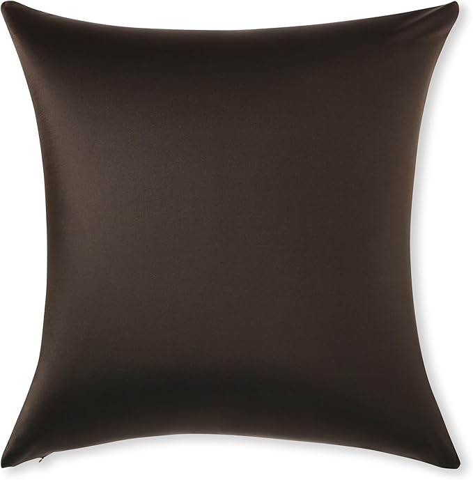 PILLOWY 16" x 16" Throw Pillow - Black: 1 PCS Luxurious Premium Microbead Pillow with 85/15 Nylon/Spandex Fabric. Forever Fluffy, Outstanding Beauty & Support. Silky, Soft & Beyond Comfortable