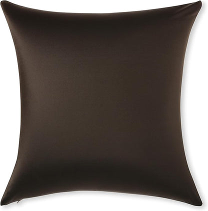 PILLOWY 16" x 16" Throw Pillow - Black: 1 PCS Luxurious Premium Microbead Pillow with 85/15 Nylon/Spandex Fabric. Forever Fluffy, Outstanding Beauty & Support. Silky, Soft & Beyond Comfortable