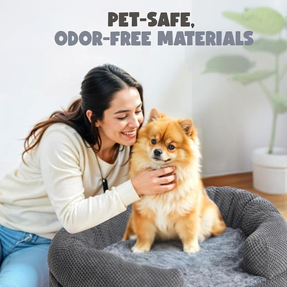 Bolster Dog Bed, Extra Thick 4.7 Inch Large Orthopedic Dog Bed with Memory Foam, Pet Couch Bed with Supportive Structure, Removable Washable Cover, Durable and Stylish Dog Bed for Large Dogs
