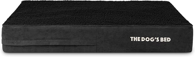 The Dog’s Bed Orthopedic Memory Foam Dog Bed Mattress, Plush Fabric, Black Plush, L, 6-Inch