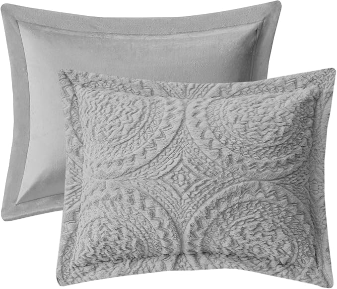 Madison Park Ultra Soft Luxury Premium Plush Comforter Mini Modern All Season Down Alternative Bedding Set with Matching Sham, King, Grey