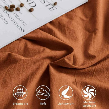 ETDIFFE King Size Burnt Orange Comforter Set, 3pc Terracota Aesthetic Modern Bedding Set - Soft & Lightweight Caramel Rust All Season Microfiber Down Alternative Bed Comforter with 2 Pillow Shams