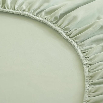 Anibedding 7Pieces Floral Queen Size Comforter Set, Green Garden Plant Style Bed in a Bag Flower Bedding with Pillow Case for Bedroom