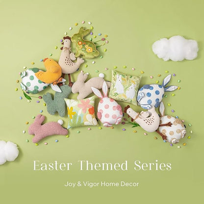 Phantoscope Happy Easter Bunny Shaped Throw Pillow, Plush Boucle Jumping Rabbit Cushion Sherpa Easter Decorative Pillow for Couch Living Room Bed, Pink, 14.5 x 21.5 inches