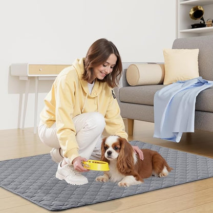 Smiry Waterproof Dog Bed Cover Blanket, Soft Reversible Pet Blanket, Washable Leakproof Cats Dogs Couch Cover for Sofa, Couch, Furniture (82x120 Inch, Grey/Light Grey)