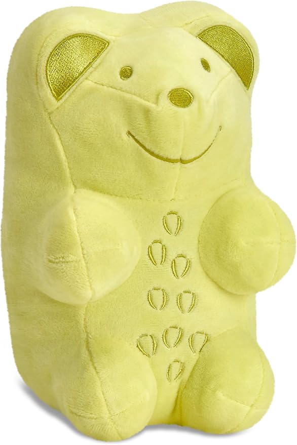 iscream Haribo Gummi Bear Furry 8.5" x 5" Candy Character Shaped Pillow, Pineapple