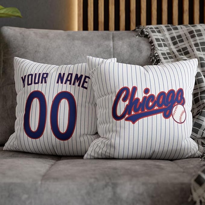 ANTKING Chicago C Throw Pillow Custom Name and Number for Men Women Boy Personalized Gift