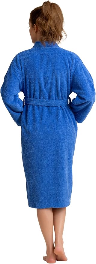 Soft Touch Linen Women's Robe Terry Cotton Cloth- Kimono Style- Thick, Breathable & Comfortable- Lightweight & Absorbent