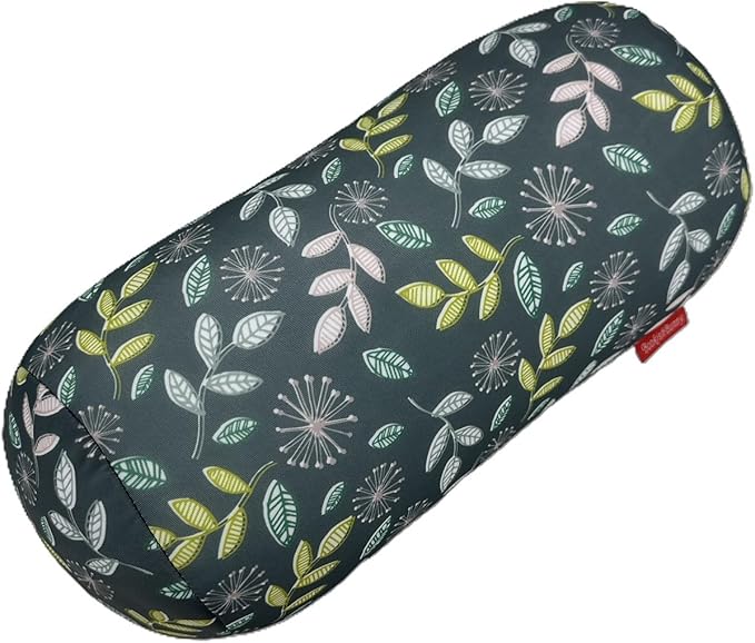 Bookishbunny Microbead Cylinder Bolster Roll Pillow 13" x 7" Various Patterns (LeavesDarkSage)
