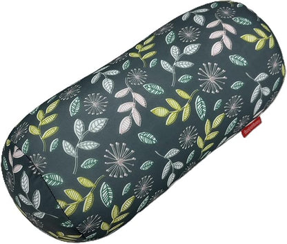Bookishbunny Microbead Cylinder Bolster Roll Pillow 13" x 7" Various Patterns (LeavesDarkSage)