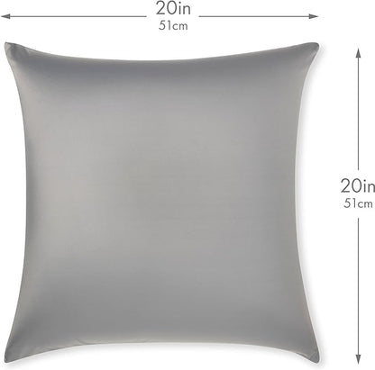 PILLOWY 20"x20" Throw Pillowcases (Cover Only) - 85/15 Nylon, Spandex - Luxurious, Silky, Stretchy & Soft - 1Pcs Solid Color - A Perfect Choice for Couch Chairs Sofa Bed Adult/Kids Bedroom, Dark Grey
