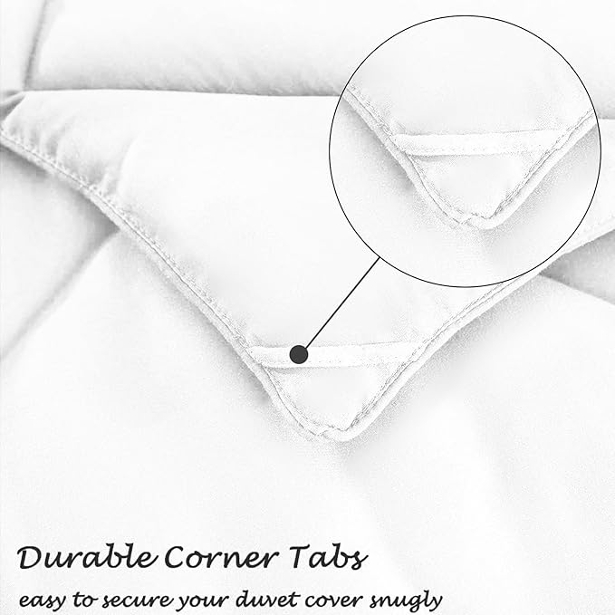 Twin Comforter Set White - 3 Pieces Luxury Soft and Lightweight Down Alternative Bedding Set Fluffy Blanket Quilt for All Season 1 Comforter(68"×86") & 1 Pillow Sham(20"×26")