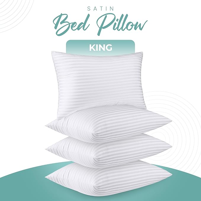 Utopia Bedding Bed Pillows King Size Set of 4 (White), Premium Soft Hotel Pillows, Original Down Alternative Filling, Pillow for Sleeping, Cooling Pillow for Back, Stomach and Side Sleeper