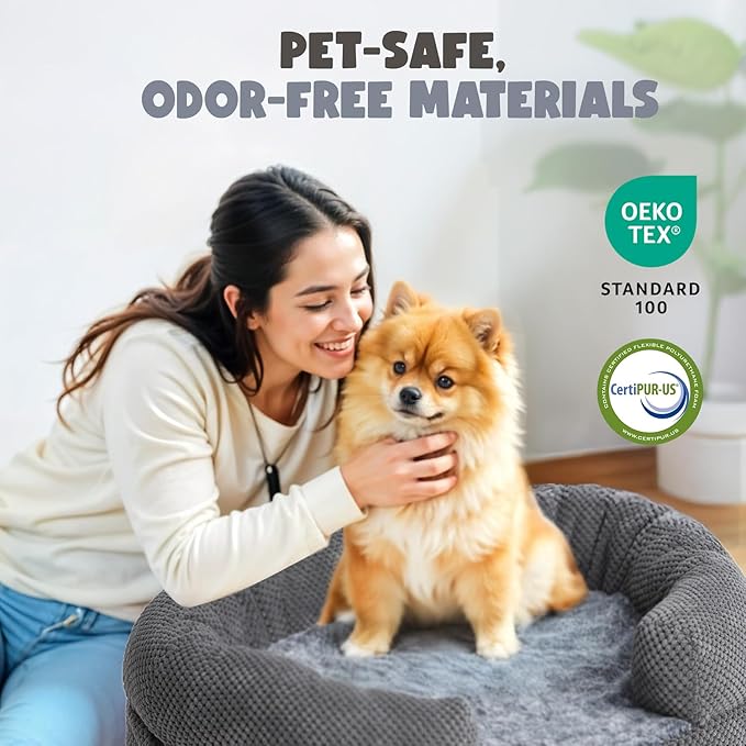 Bolster Dog Bed, Large Orthopedic Dog Bed with Memory Foam, Spacious Pet Couch Bed with Supportive Structure, Removable Washable Cover, Durable and Stylish Dog Bed for Large Dogs